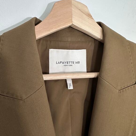 Lafayette 148 New York Whitney Wool Blend Blazer | Brown Green | SZ 4 - Picture 9 of 11